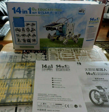 14 IN 1 EDUCATIONAL SOLAR ROBOT KIT  BY GREEN ENERGY (14 SOLAR ROBOTS) NIB