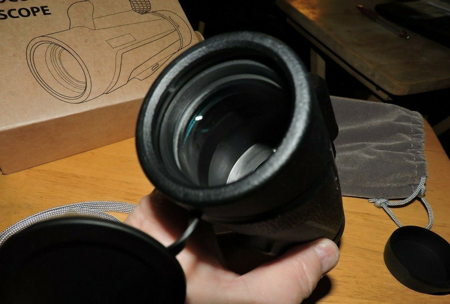 MONOCULAR TELESCOPE--NEW--WITH  QUICK START GUIDE, BAG, STRAP, AND CLEANING CLOT