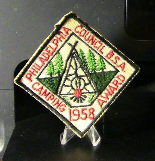 BSA: Philadelphia Council: 1958 Camping Award Patch