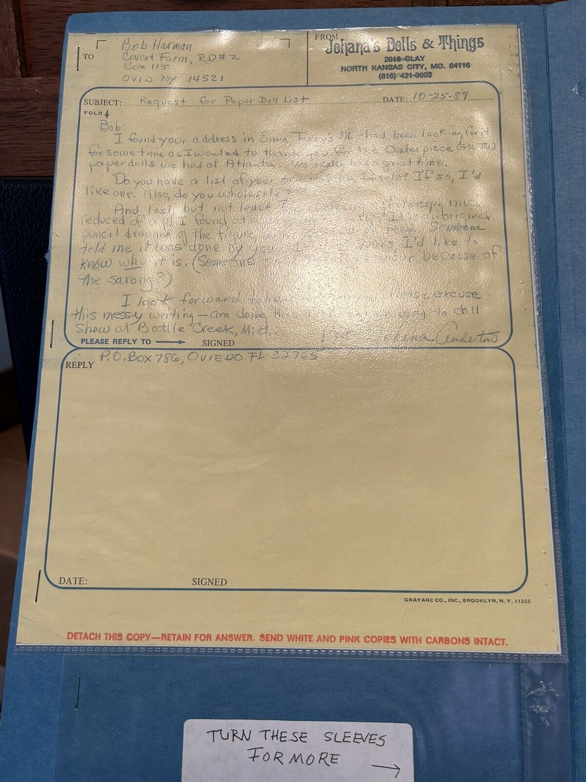 Paper Doll (Collectable): Copy of Art Work & Modified Paper Doll with Documents