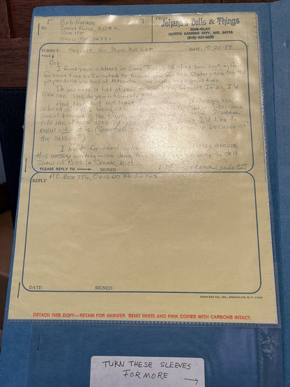 Paper Doll (Collectable): Copy of Art Work & Modified Paper Doll with Documents