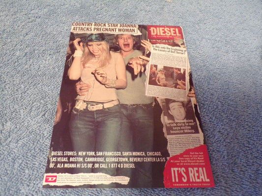 Diesel Advertisement Postcard: "Country Rock Star Joanna Attacks Pregnant Woman"