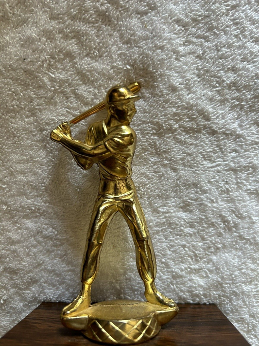 TROPHY: BATTER --METAL--WOOD BASE-- 5.5X 4X4 INCHES