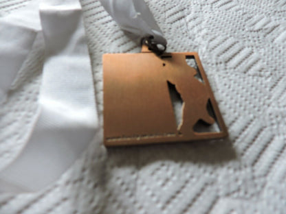 SANTA CLARA VALLEY WESTLING ASSSOCIATION-2 INCH SQUARE WITH WHITE RIBBON