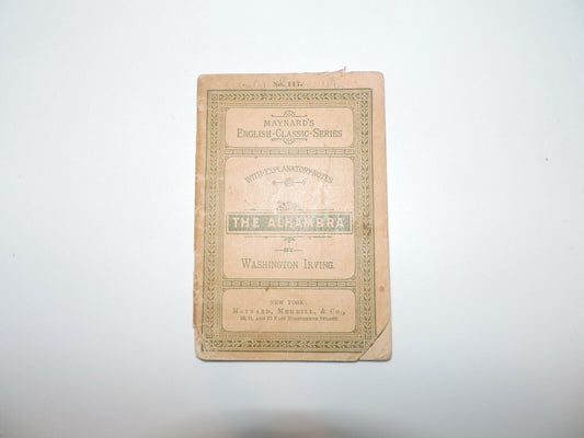 Maynards English Classic Series 'The Alhambra---Washington Irving
