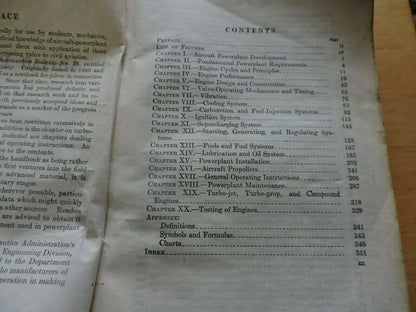 AIRCRAFT POWERPLANT HANDBOOK JANUARY 1949, US DEPARTMENT OF COMMERCE CIVIL AERON