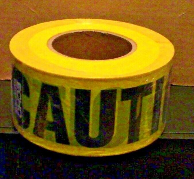 Yellow CAUTION Barricade Tape:  1000 Foot Roll, 2 Mil