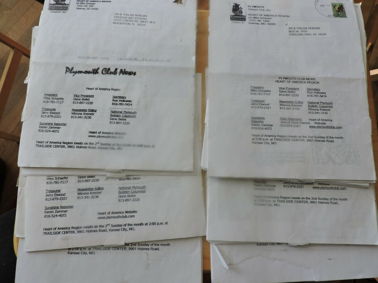 HEART OF AMERICA PLYMOUTH CLUB NEWS--VARIOUS NEWSLETTERS FROM 2010-2014 (18)