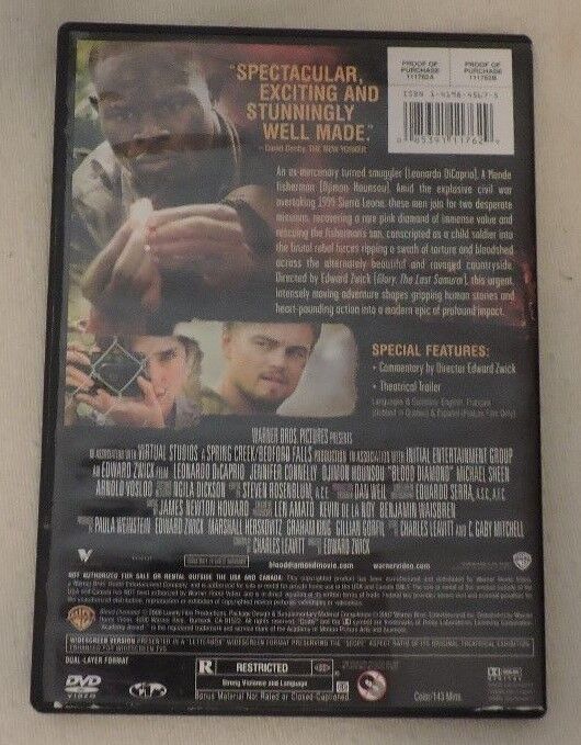 Blood Diamond (DVD, 2007)-Widescreen Edition/Leonardo DiCaprio/Jennifer Connelly