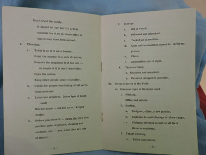 VINTAGE NRA FIREARMS SAFETY A PRESENTATION OUTLINE BOOKLET