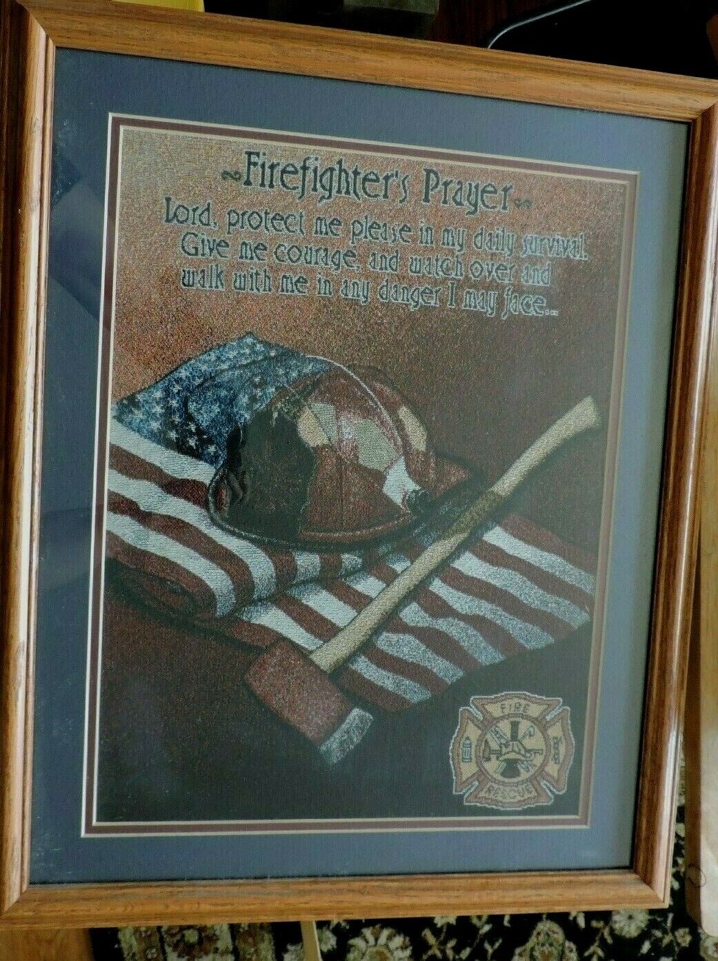 FIREFIGHTER'S PRAYER FRAMED ARTWORK  22X18 INCHES
