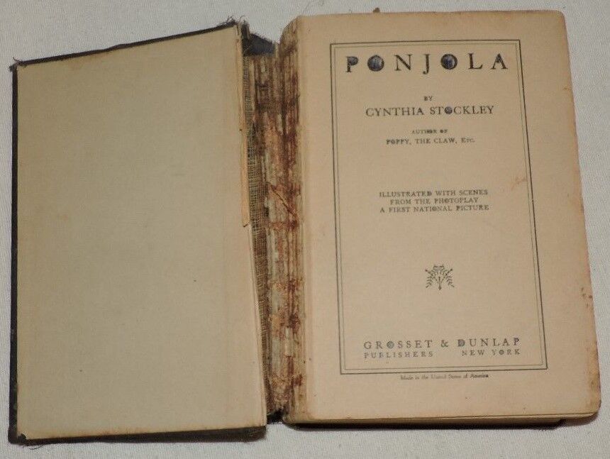 Vintage (1923) Book: Ponjola By Synthia Stockley