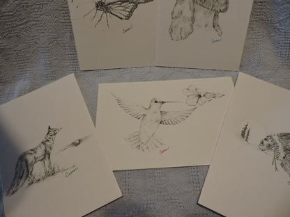 SET OF BEAUTIFUL ARTIST SIGNED  CARDS-ROBIN COMER