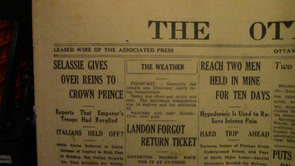 Vintage Ottawa Herald April 22 1936, No.128 (Germans Planning Austrian Coup)