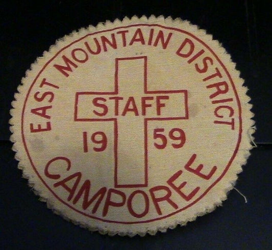 Canadian Boy Scout Program Patch:  East Mount District Camporee "STAFF" 1959