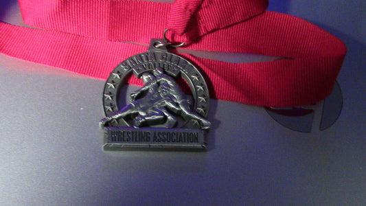 SANTA CLARA VALLEY WESTLING ASSSOCIATION MEDAL-WITH RED RIBBON (Extended Leg))