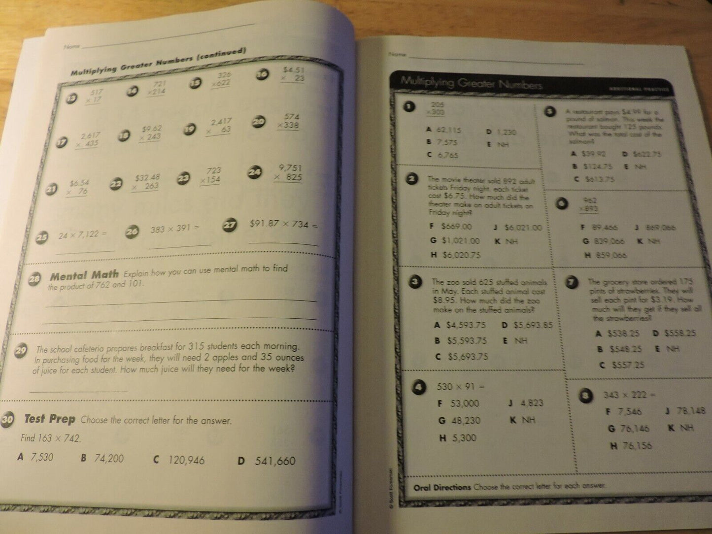 MATH AROUND THE CLOCK GRADE 5 UNIT 2 MULTIPLICATION AND DIVISION OF WHOLE NUMBER