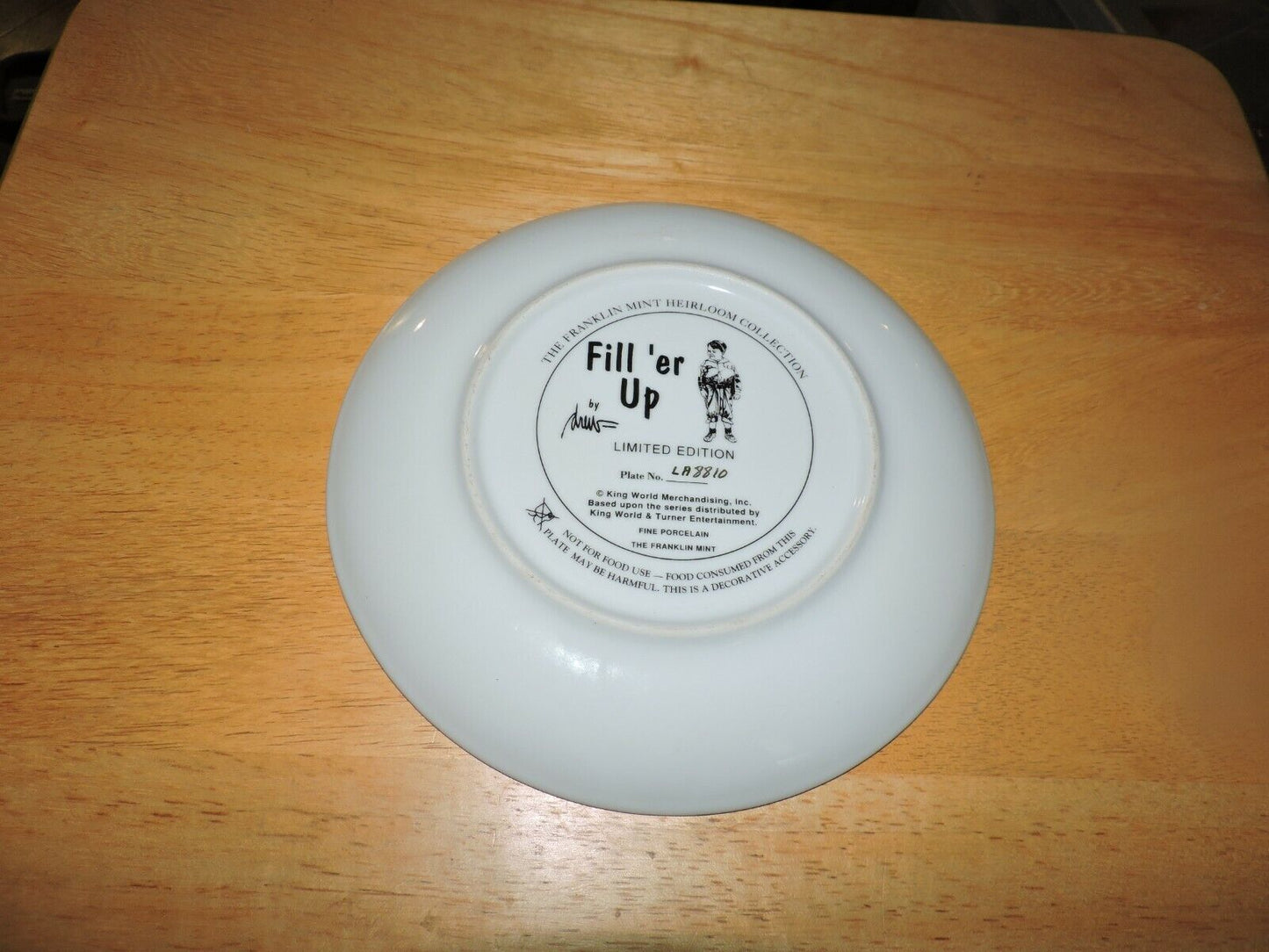 THE FRANKLIN MINT HERLOOM COLECTION: "FILLER 'ER UP"  # LA8810
