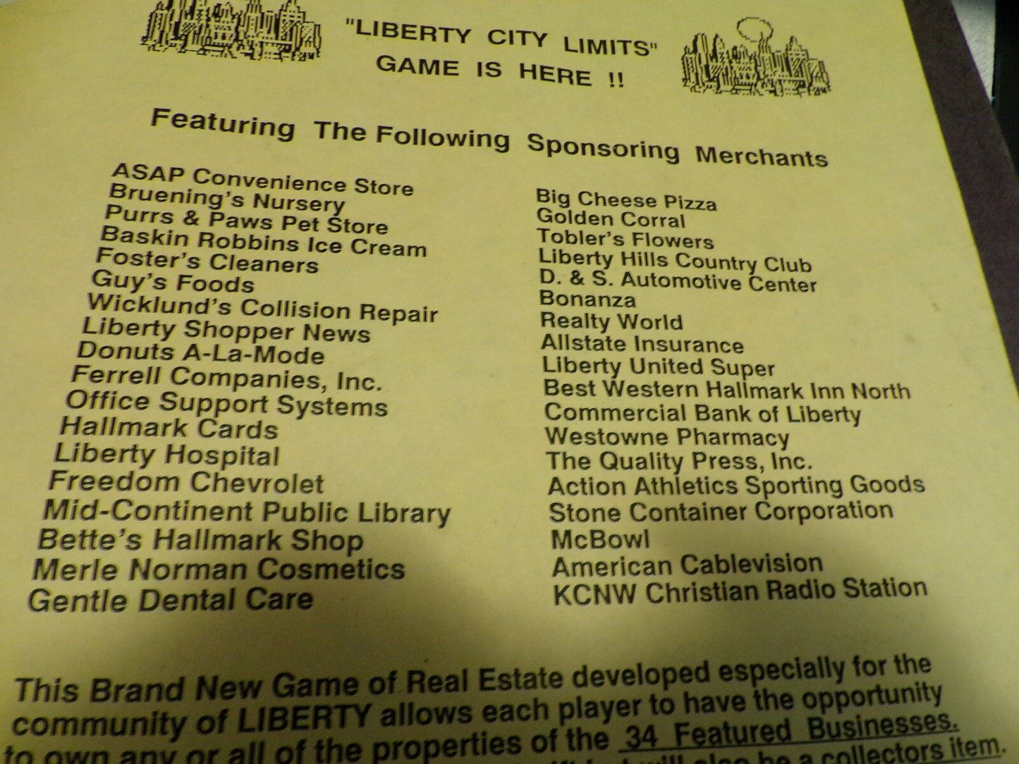 Liberty City Limits Board Game