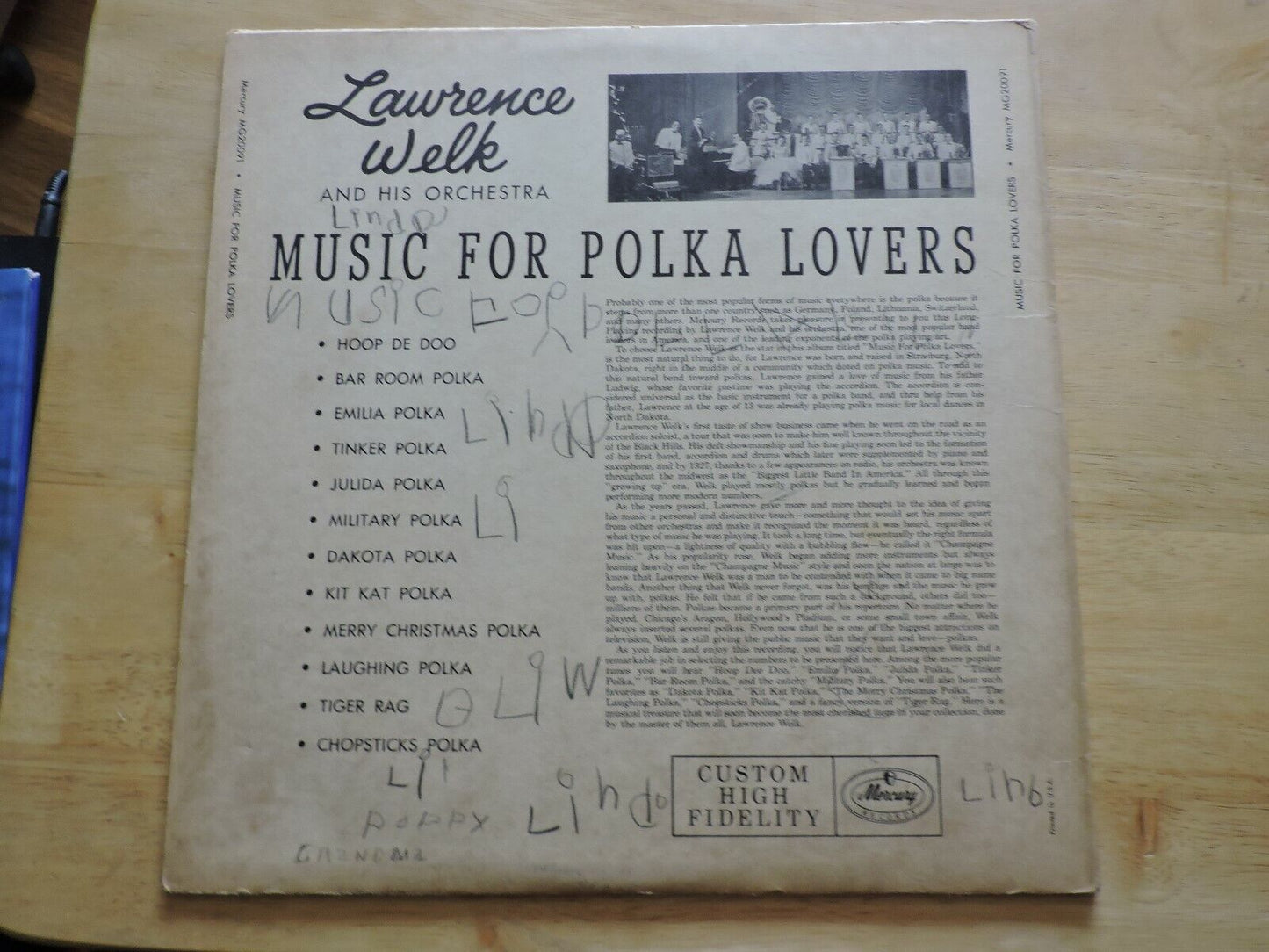 Lawrence Welk Music for Polka Lovers Vinyl Album 33 1/3 RPM