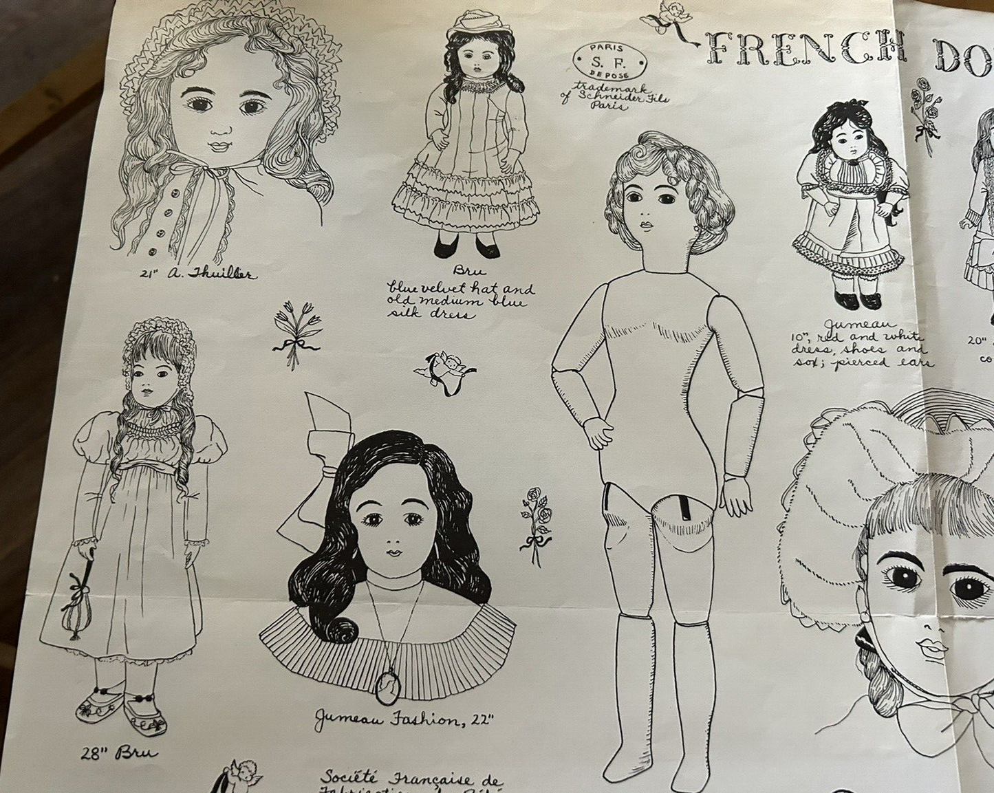 FRENCH DOLLS  1979 BY SANDY WILLIAMS--SCHNEIDER FILA PARIS