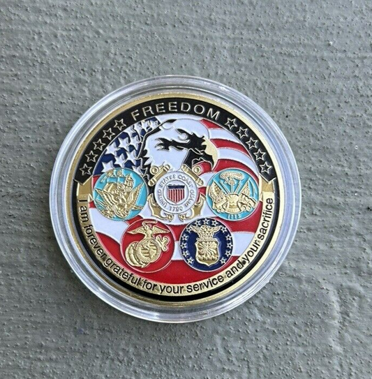 Challenge Coin: "Forever Grateful for Your Service and Sacrifice"