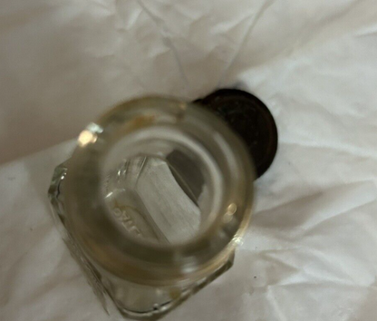 CLEAR VINTAGEBOTTLE WITH METAL SCREW ON CAP(EMPTY)