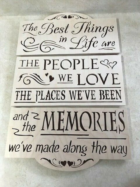Custom  Made "The Best Things In Life" Plaque 11 3/4" W X 17 3/4" T
