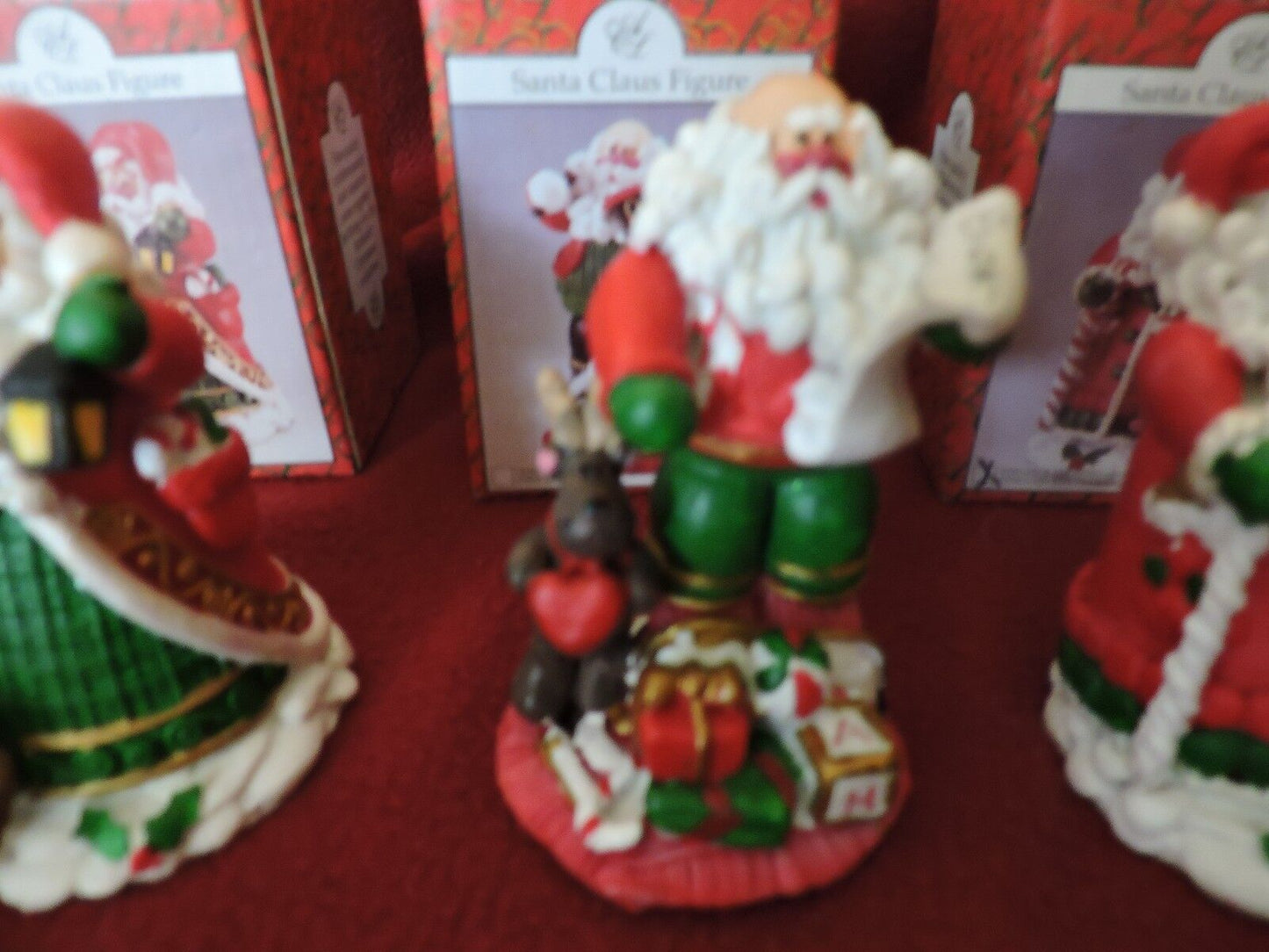 SET OF THREE SANTAS--ARTMARK--3.5 INCHES TALL