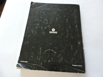 CHRYSLER MANUAL: RAM VAN CARAVAN, VOYAGER, ELECTRICAL & ENGINE PERFORMANCE  1984