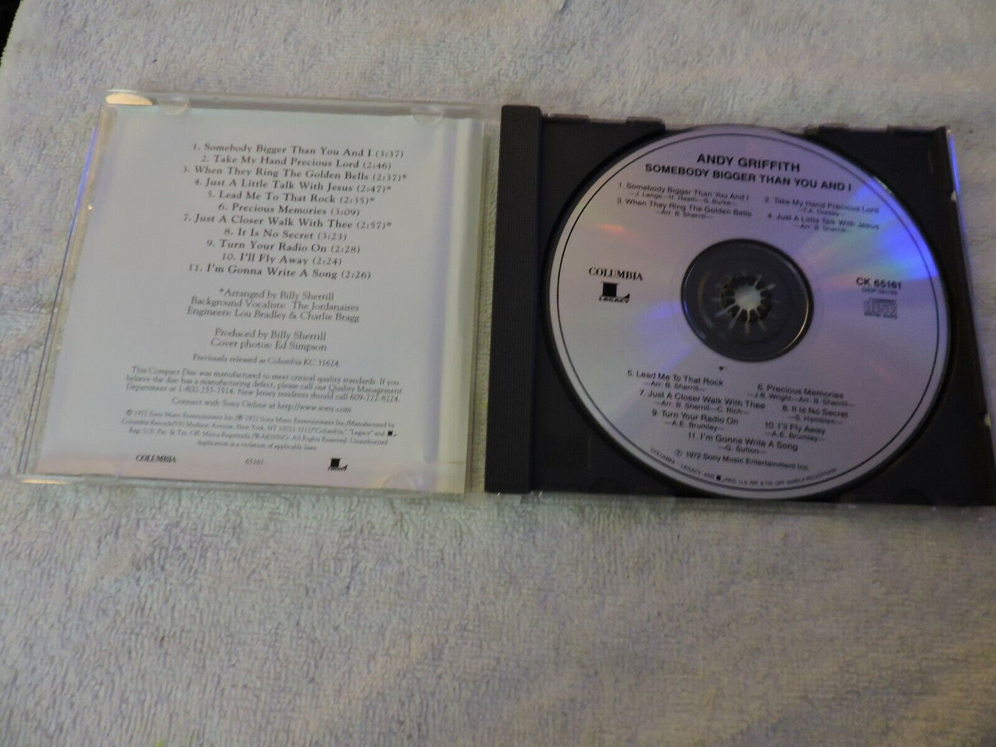 ANDY GRIFFITH "SOMEBODDY BIGGER THAN YOU AND i" 1972 CD