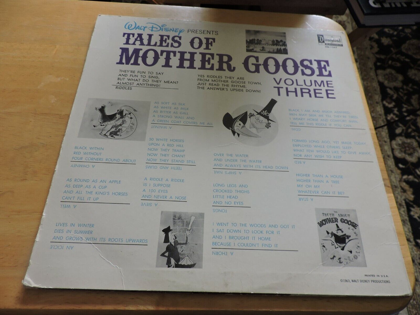 WALT DISNEY'S TALES OF MOTHER GOOSE VOLUME THREE 1963