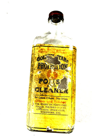 Vintage GOLDEN STAR PROTECTION Polish & Cleaner Bottle  EMPTY
