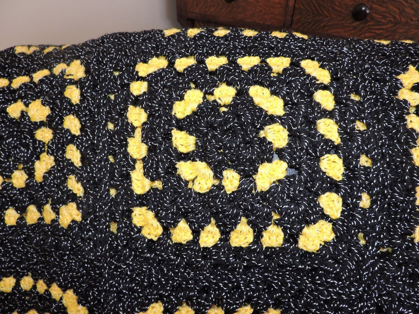 Hand Made Crocheted Coverlet â€œMade With loveâ€. NEW