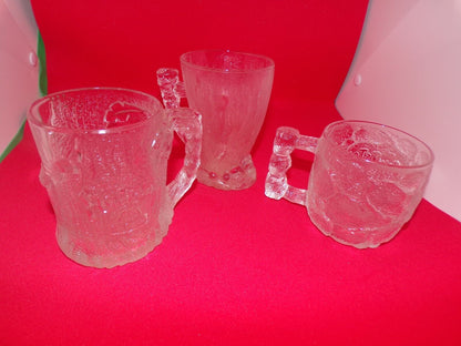 McDonald Flintstone Glass Mugs  set of 3
