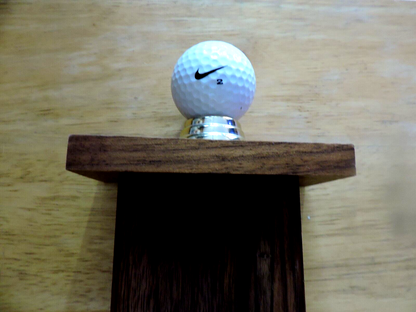 VINTAGE  GOLF WOODEN TROPHY     11 1x10x3  INCHES--FUMC PUTT PUTT GOLF 1ST PLACE