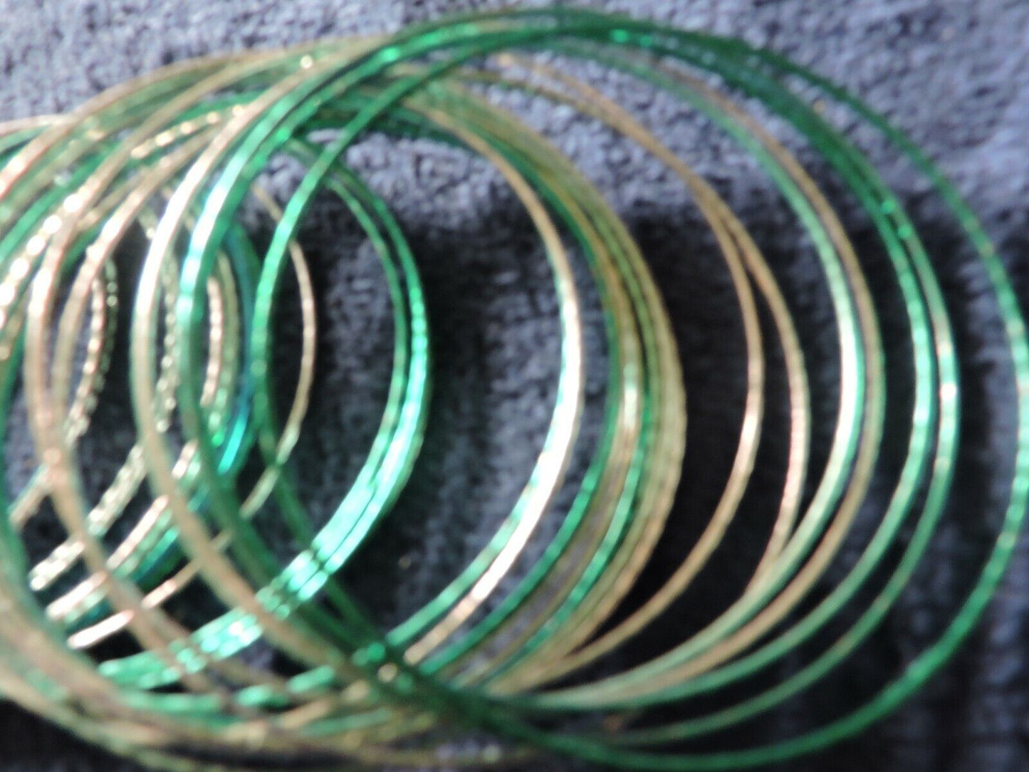 SILVER AND GREEN  BANGLE BRACELOTS (30+)
