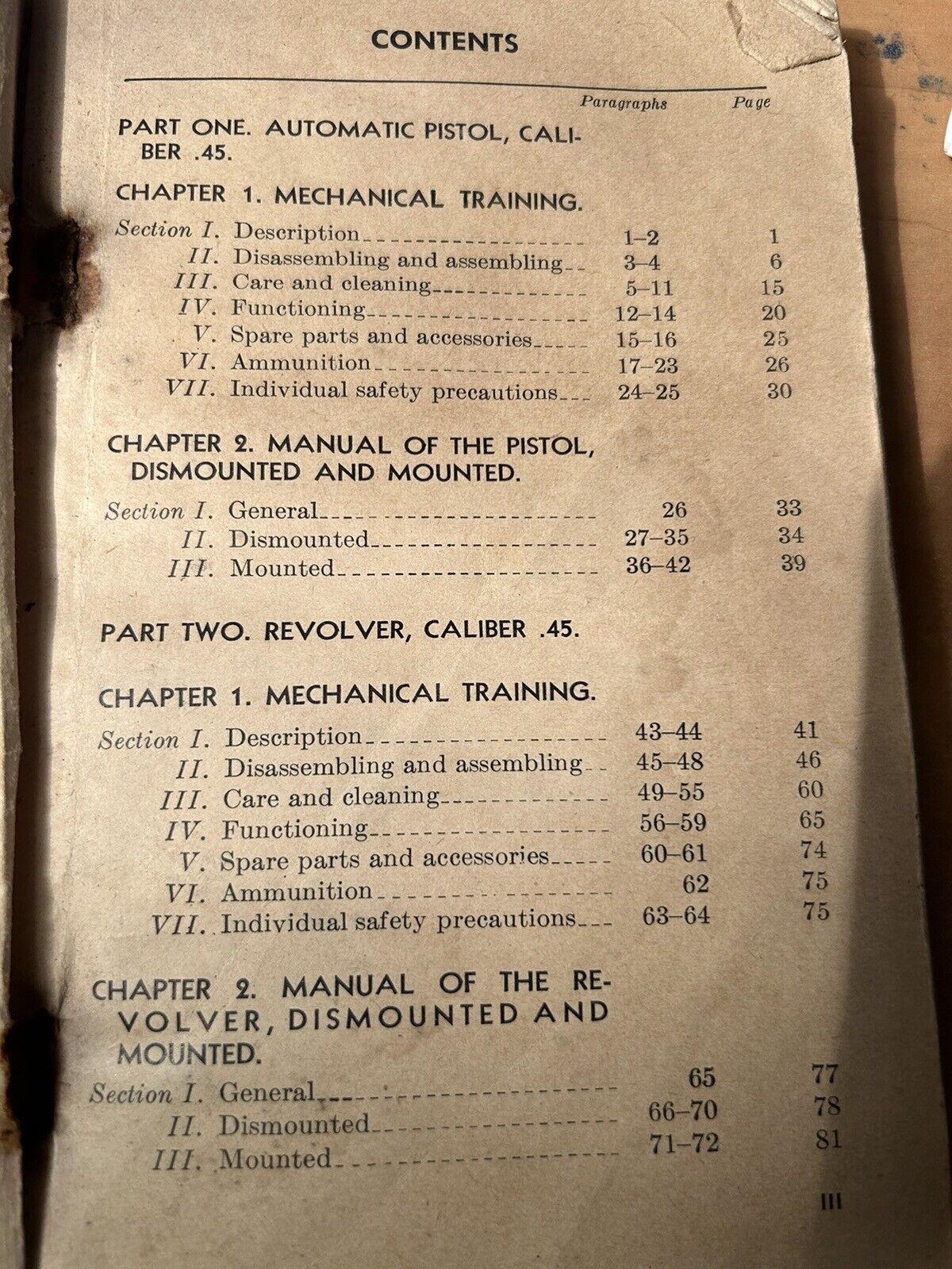 FIELD MANUAL FOR PISTOLS AND REVOLVERS 1946