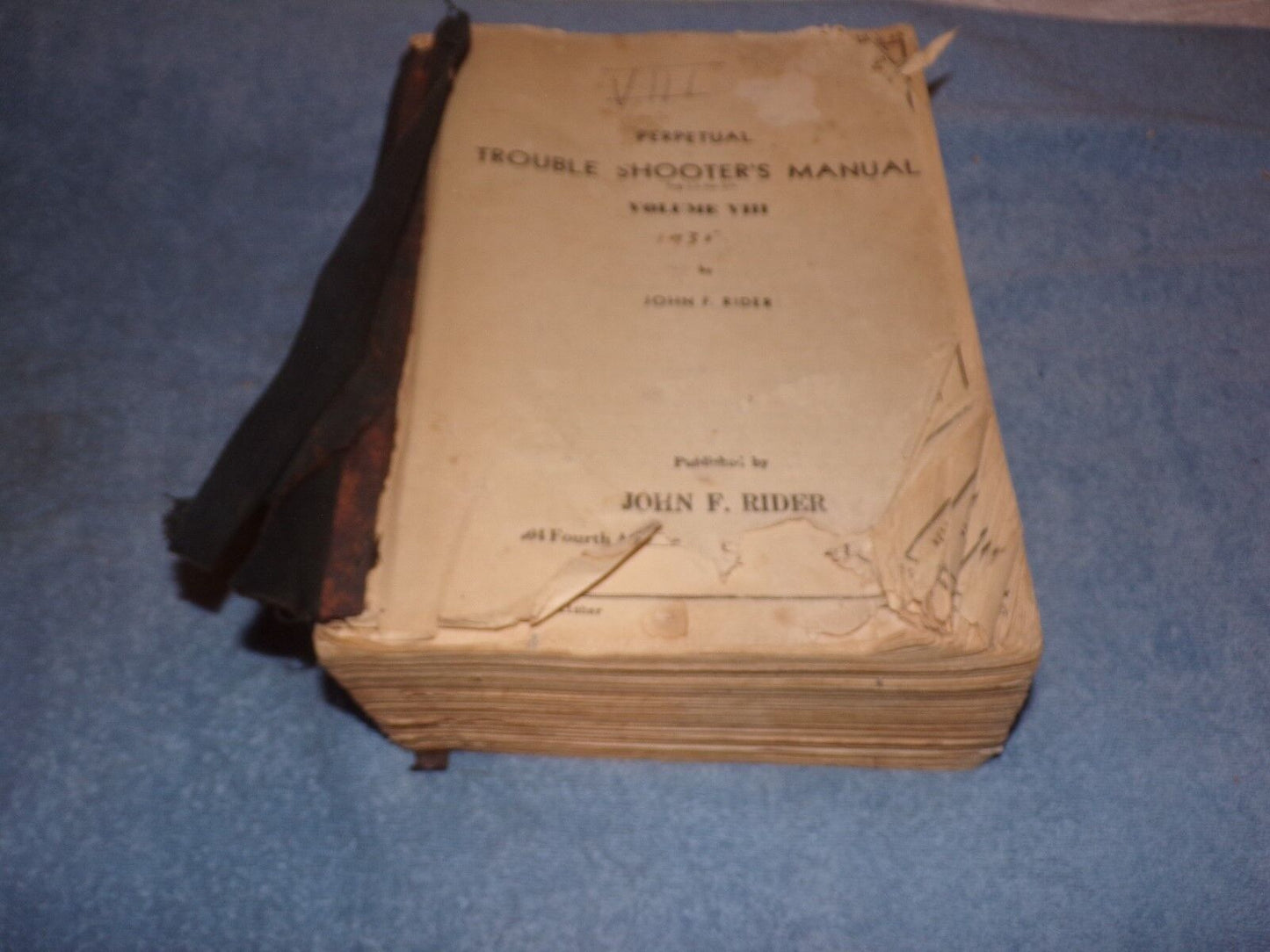 Perpetual Trouble Shooters Manual Volume VIII John F Rider 1935 Paperback