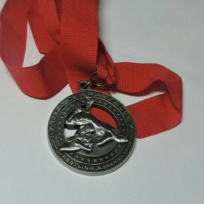 SANTA CLARA VALLEY WESTLING ASSSOCIATION MEDAL-WITH RED RIBBON (Shoulders)