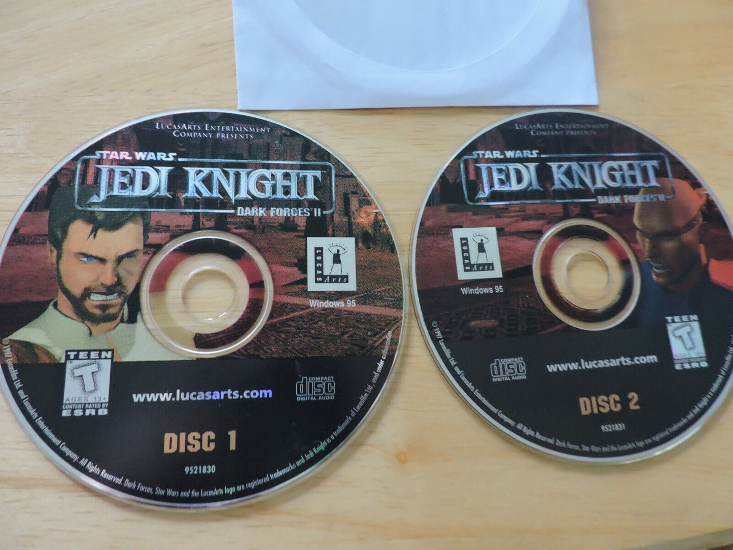 STAR WARS:  JEDI KNIGHT:  DARK FORCES II:  2 DISC SET  COMPUTER GAME RATED T
