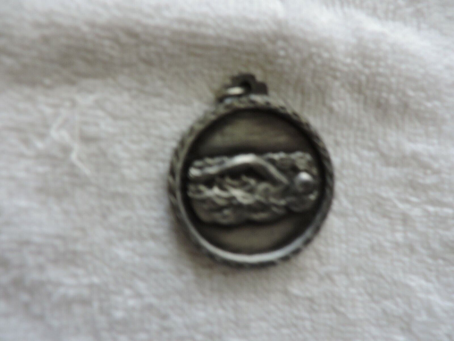 SWIMMING MEDAL SILVER COLORED 1.5 INCH ROUND