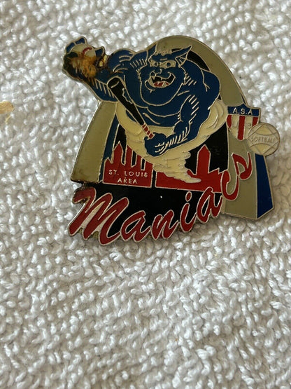 SOFTBALL PINS:  (5) MAVERICKS-2, CRESTED BULLE, CC, BROKEN ARROW 1996