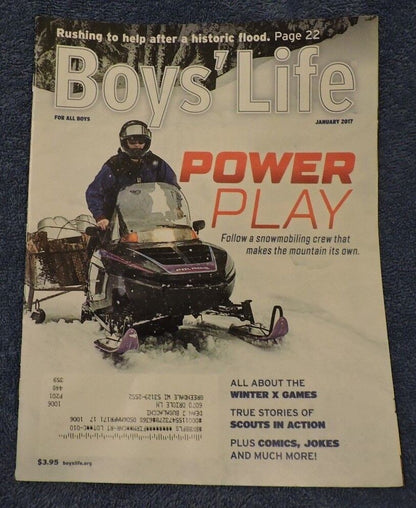 BSA-Boy's Life January 2017 Issue Features Snowmobiling