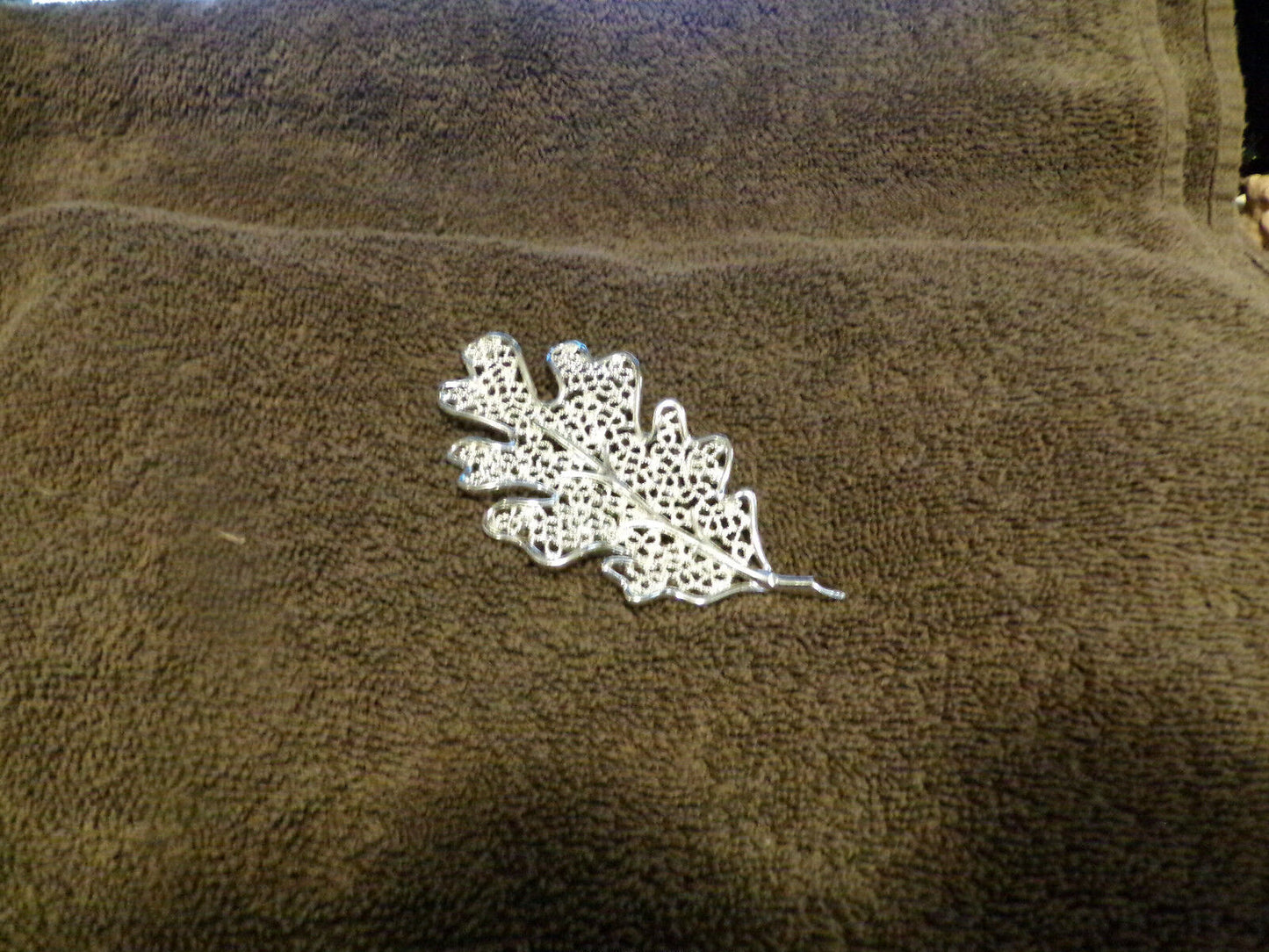 Silver Leaf Brooch 4" Long