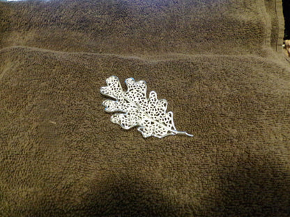 Silver Leaf Brooch 4" Long