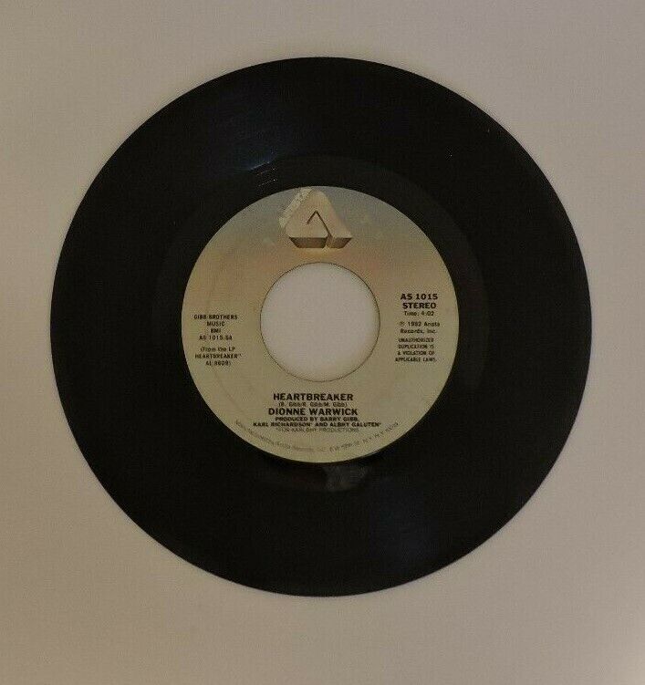 Dionne Warwick; " Heartbreaker & I Can't See Anything" 45 RPM 6" Vinyl Record