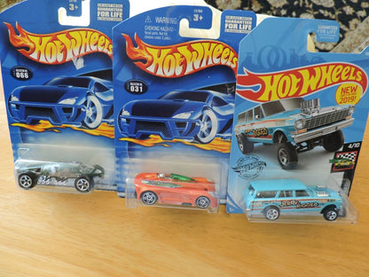 HOT WHEELS--SET OF 3--# 031, 066,  & 2019 '64 NOVA WAGON GASSER