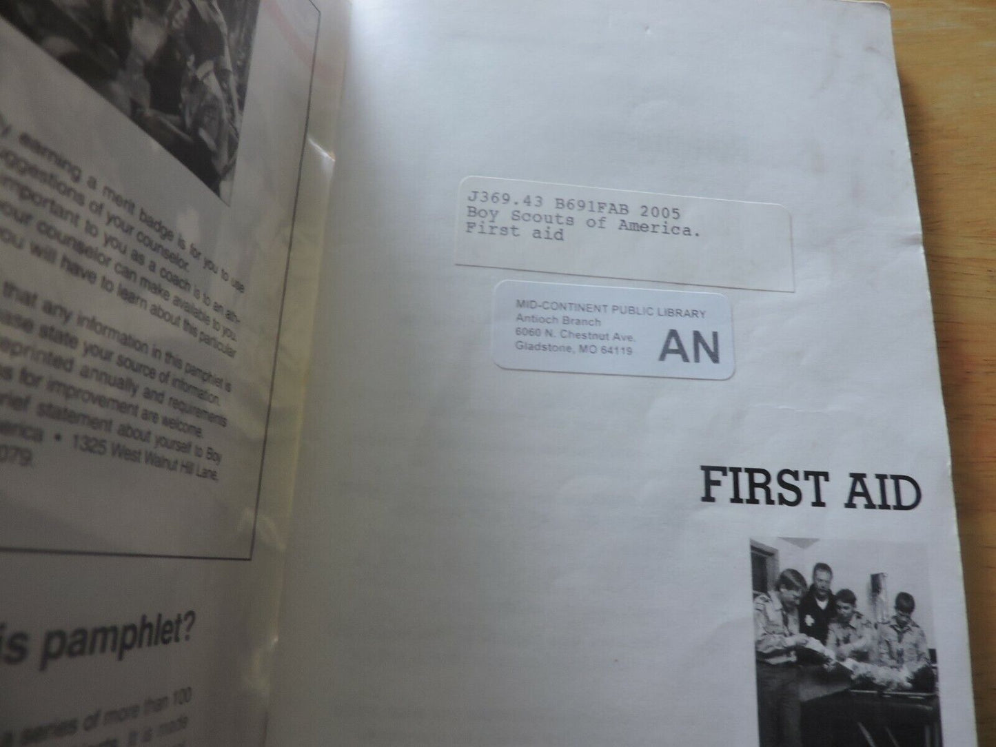 MERIT BADGE: FIRST AID--BOY SCOUTS OF AMERICA--2005 PRINTING