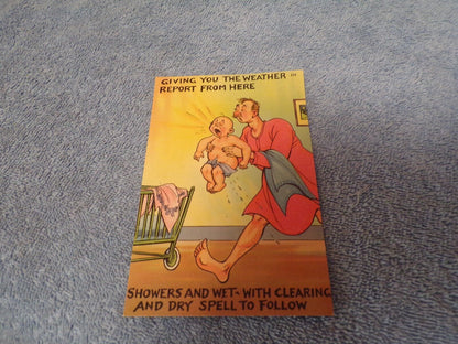 Unposted Post Card: "Giving You The Weather Report From Here" Postcard